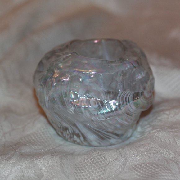 Studio Glass Iridescent Votive Tea Light Candle Holder -- Rainbow of colors - Picture 1 of 4